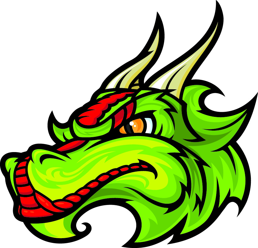 Cartoon dragon head illustration vector material | Free download Web