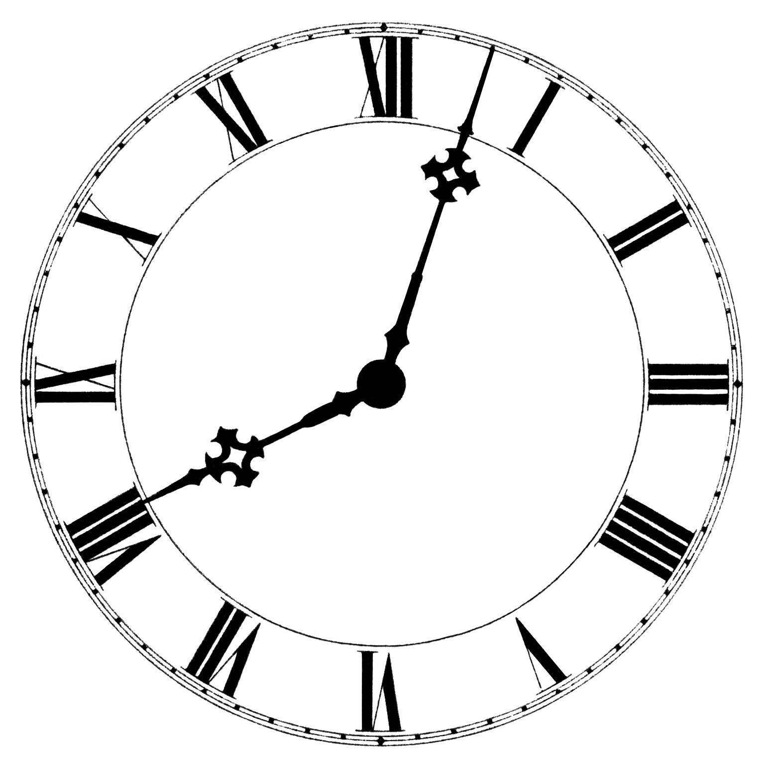 Roman Numeral Clock ~ Free Vintage Clip Art | Old Design Shop Blog