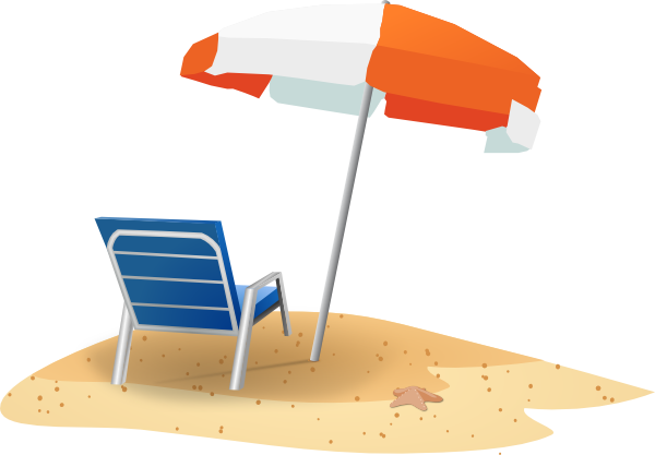 Beach Chair And Umbrella clip art - vector clip art online 