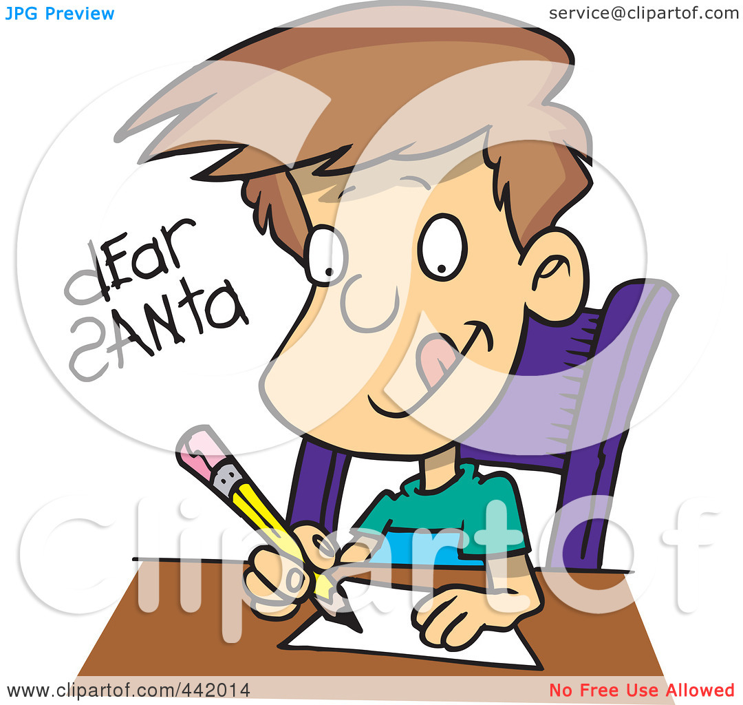 cartoon boy writing a letter - Clip Art Library