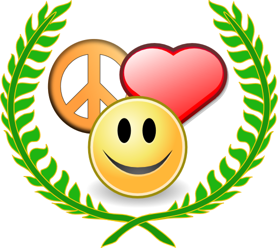 clipartist.net � Clip Art � peace love and happyness award black 