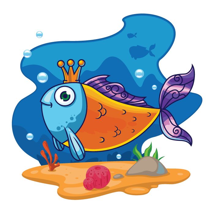 pescados animados en agua - Clip Art Library