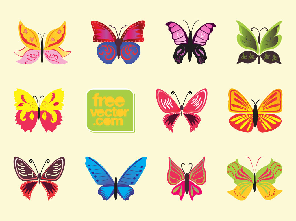 Colorful Vector Butterflies