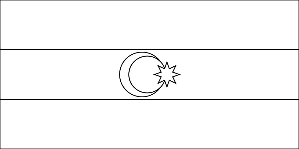 Azerbaijan Black White Line Flag 