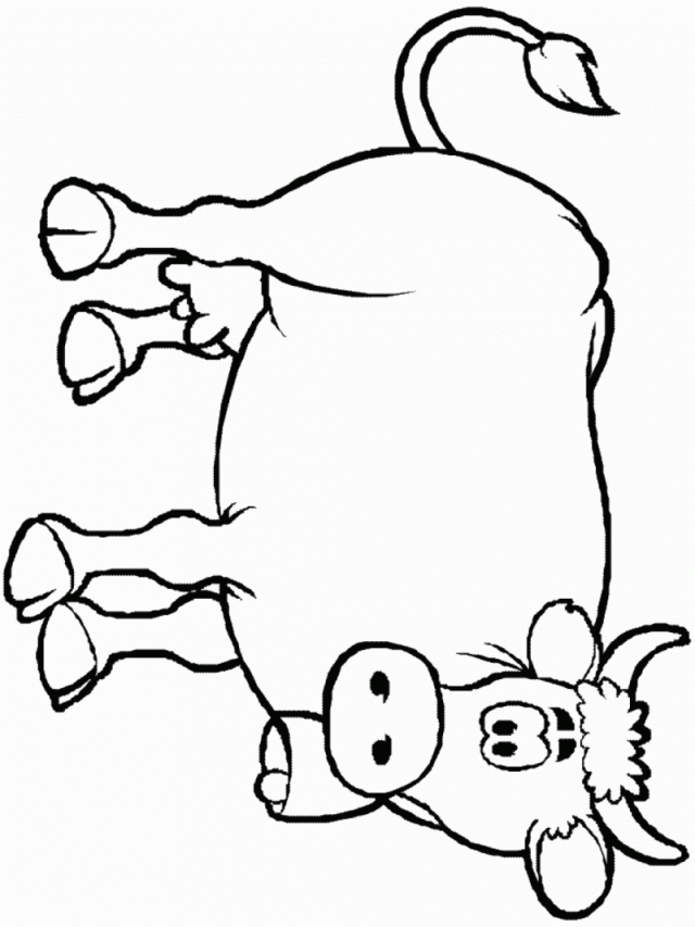 Animal Coloring Pages Online Free Toddler Cow Animal Coloring Page 
