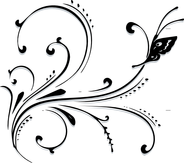 Butterfly Scroll clip art - vector clip art online, royalty free 
