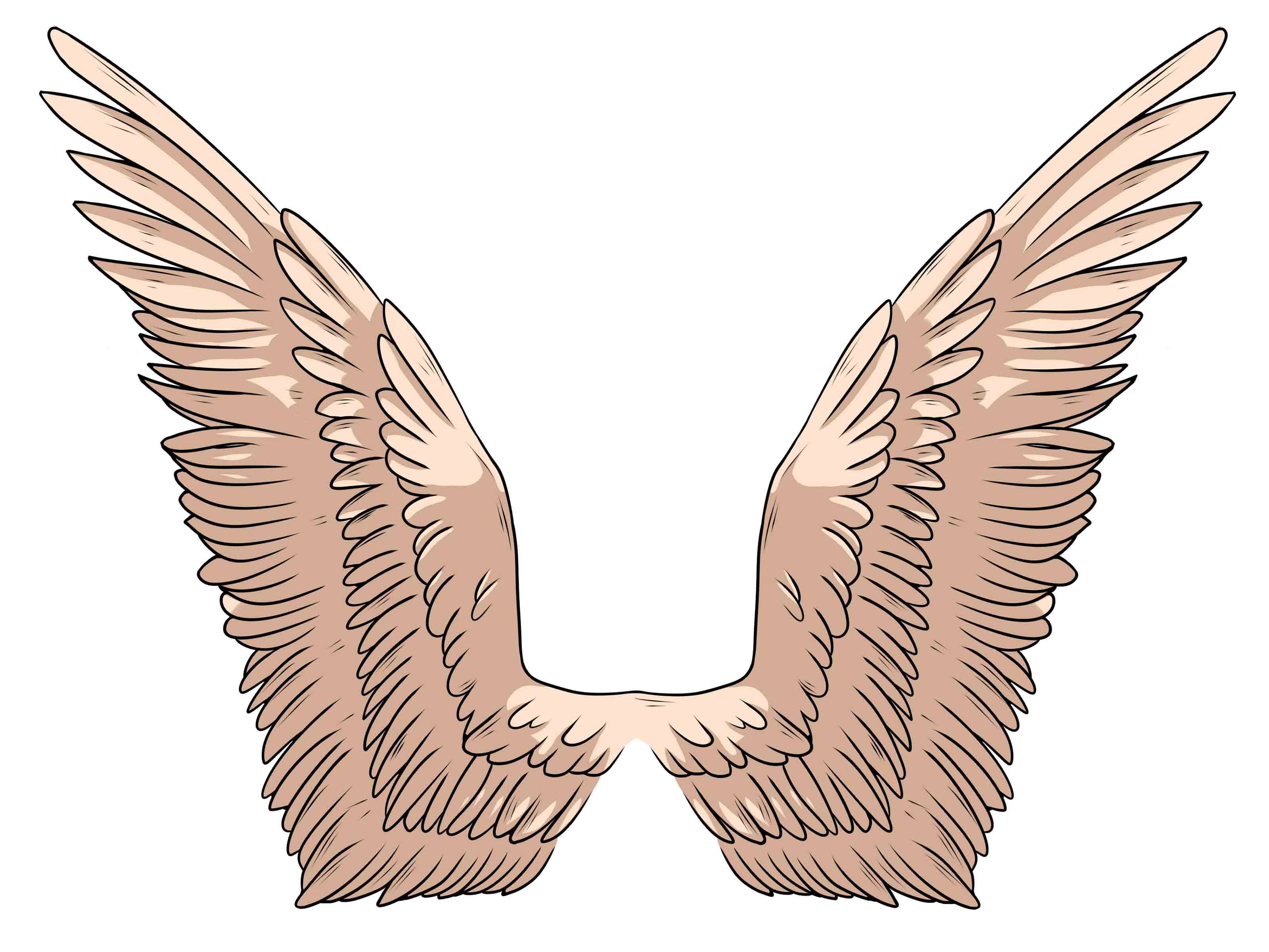 Free Simple Angel Wings Drawing, Download Free Simple Angel Wings