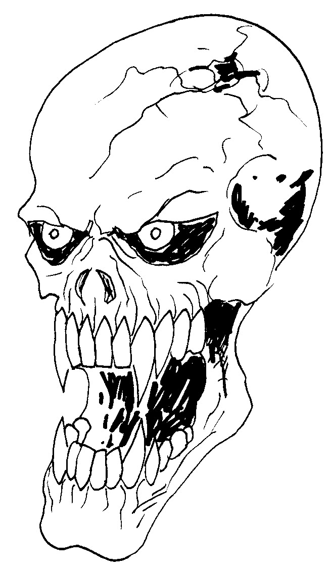 scary skull drawings