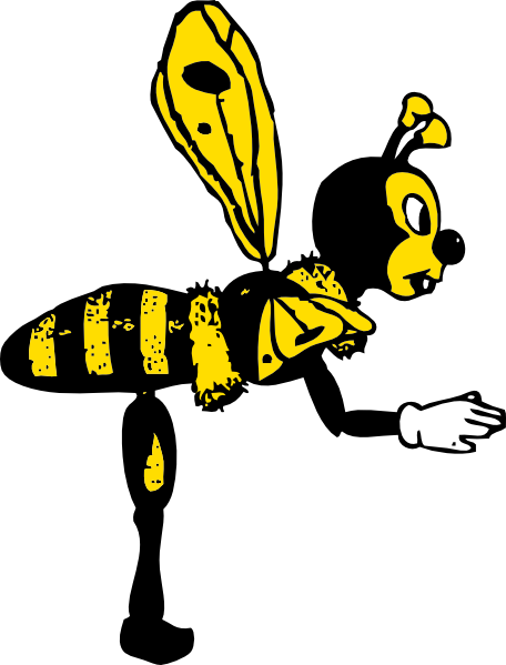 Bending Bee From Side clip art - vector clip art online, royalty 