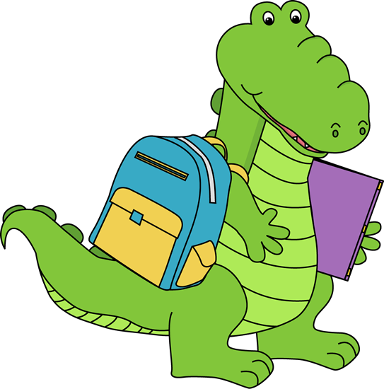 Alligator Going to School Clip Art - Alligator Going to School Image