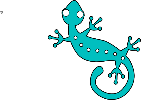 Turquoise Gecko clip art - vector clip art online, royalty free 