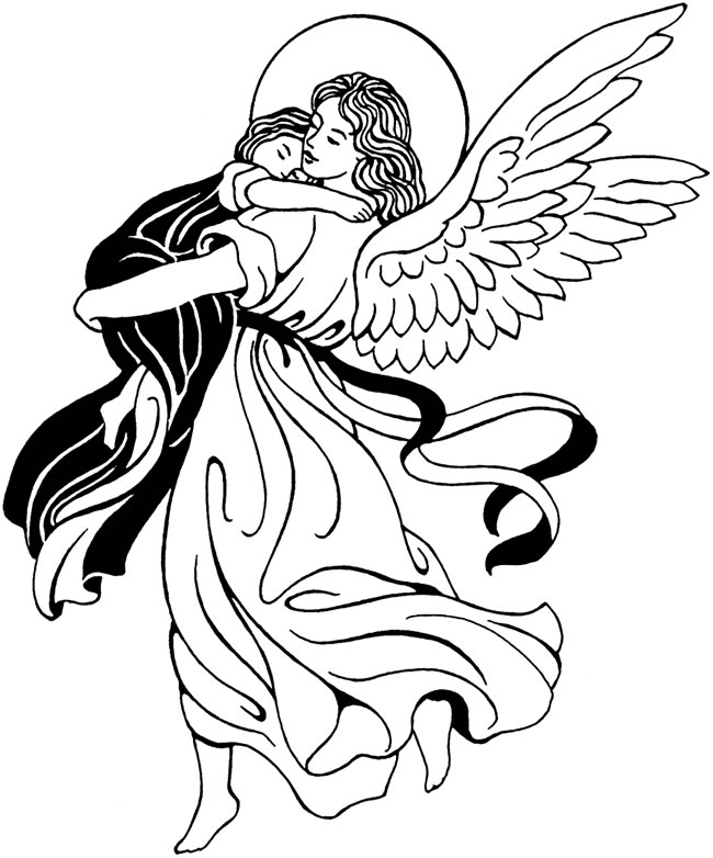 Free Angel Line Drawing, Download Free Angel Line Drawing png images