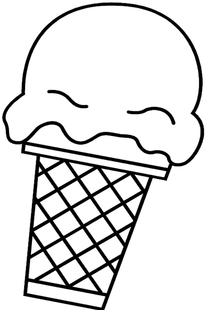 easy coloring Sweet ice cream cone | Easy Coloring Pages for All