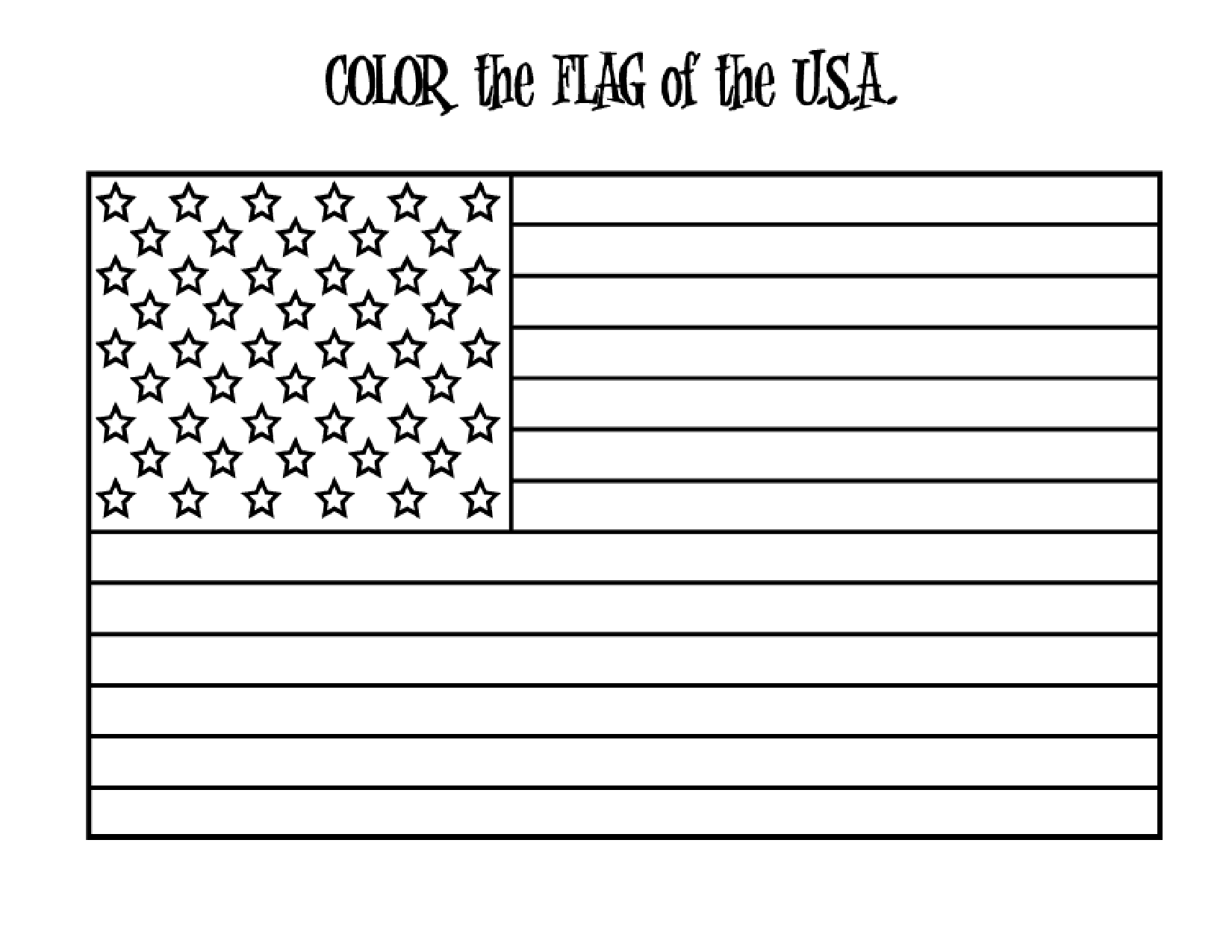 American Flag Coloring Page - Gallery