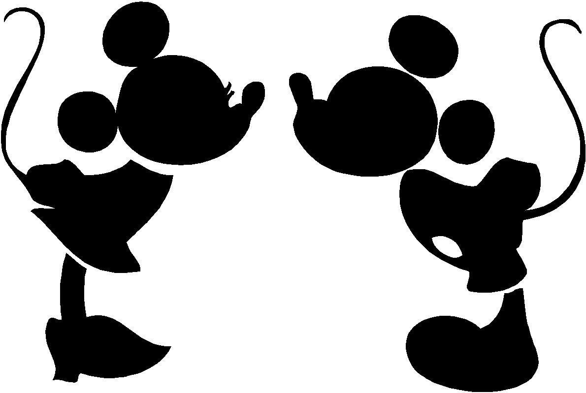  - Mickey and Minnie kissing silhouette cute nursery 