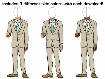 Cartoon Solutions :: Photoshop Character Builder :: Male Bodies 