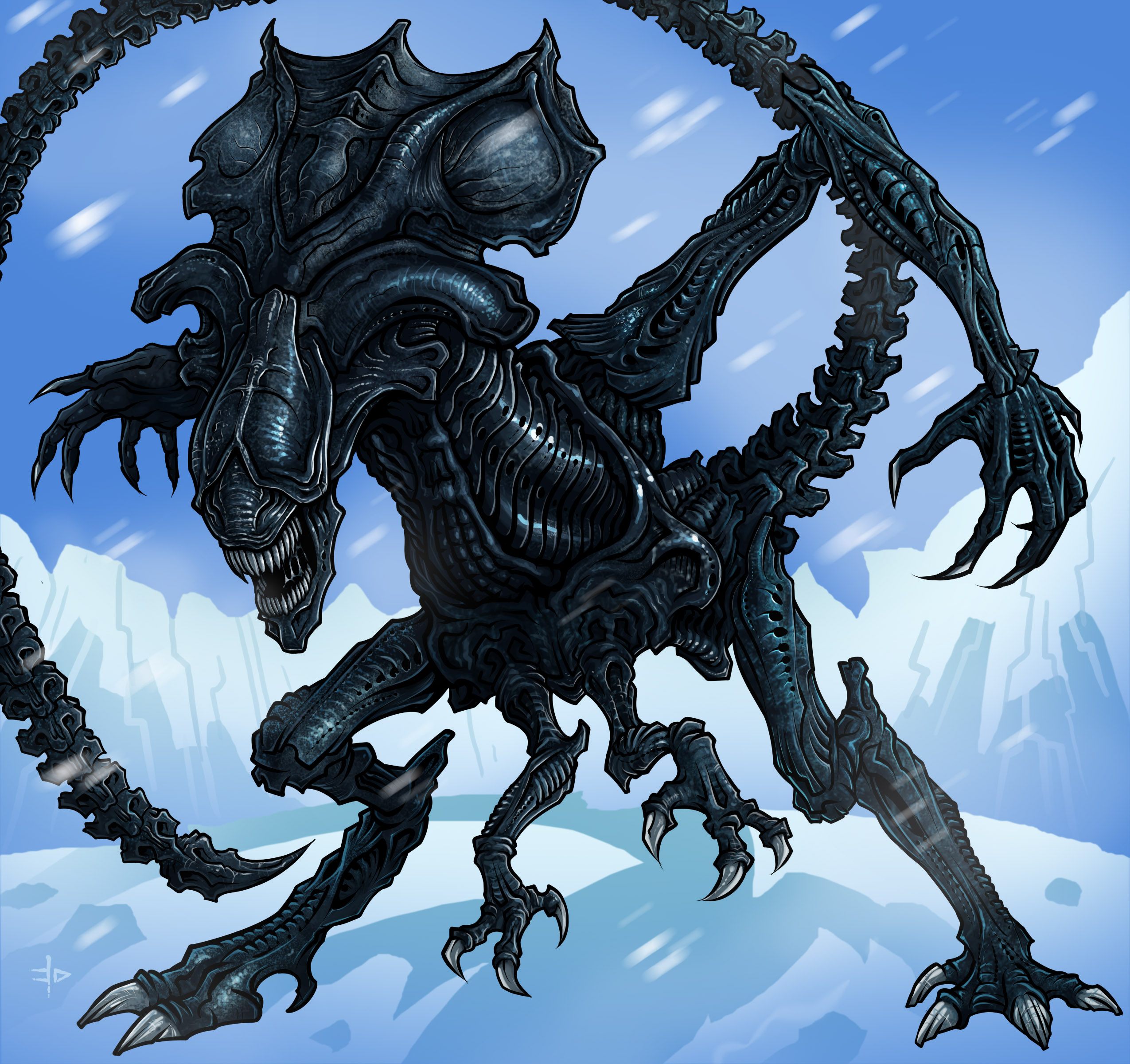 Clip Arts Related To : t rex xenomorph. 