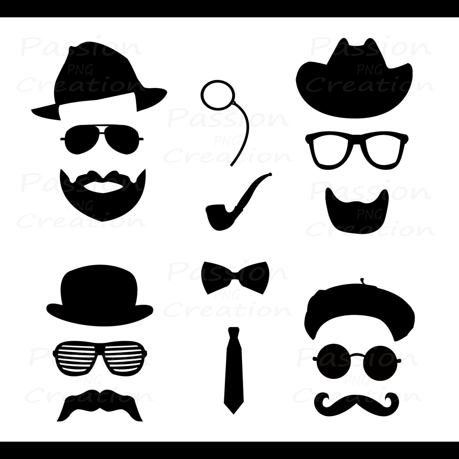 moustache and hat clipart - photo #43