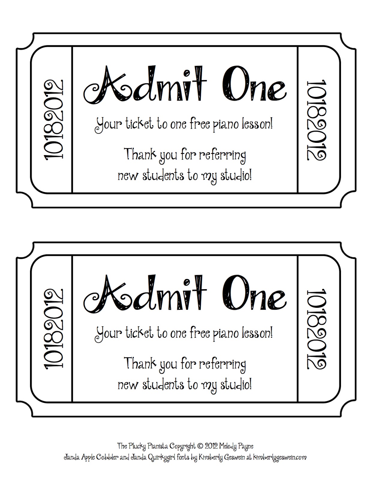 Admit One Ticket Template Word from clipart-library.com