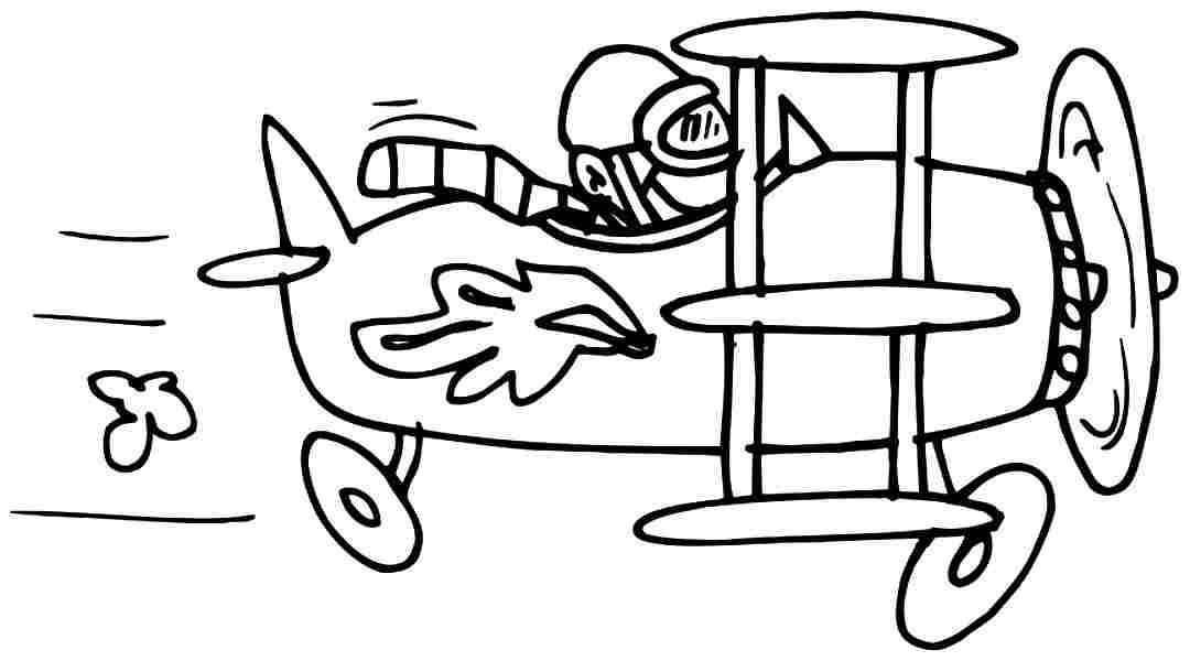 Coloring Pages Transportation Cartoon Plane Free For Little Kids - #