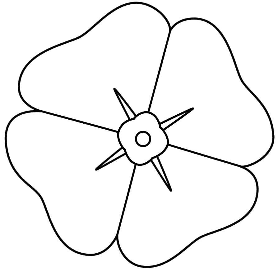 Printable Poppy Colouring Page Clip Art Library