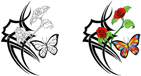 Black And White Flower Tattoo Designs - Clipart library