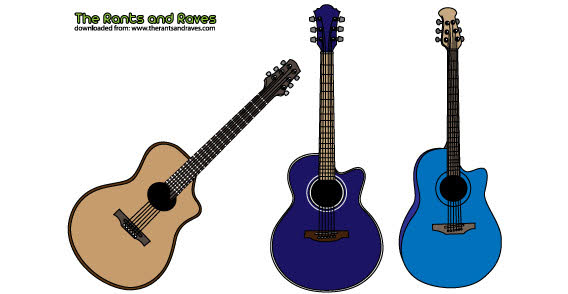 Acoustic guitars free vector - Download free Music vectors