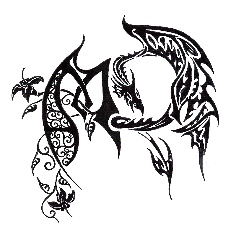 black-white-graphic-color-dragon-tattoos part 4 | 3D tattoos images
