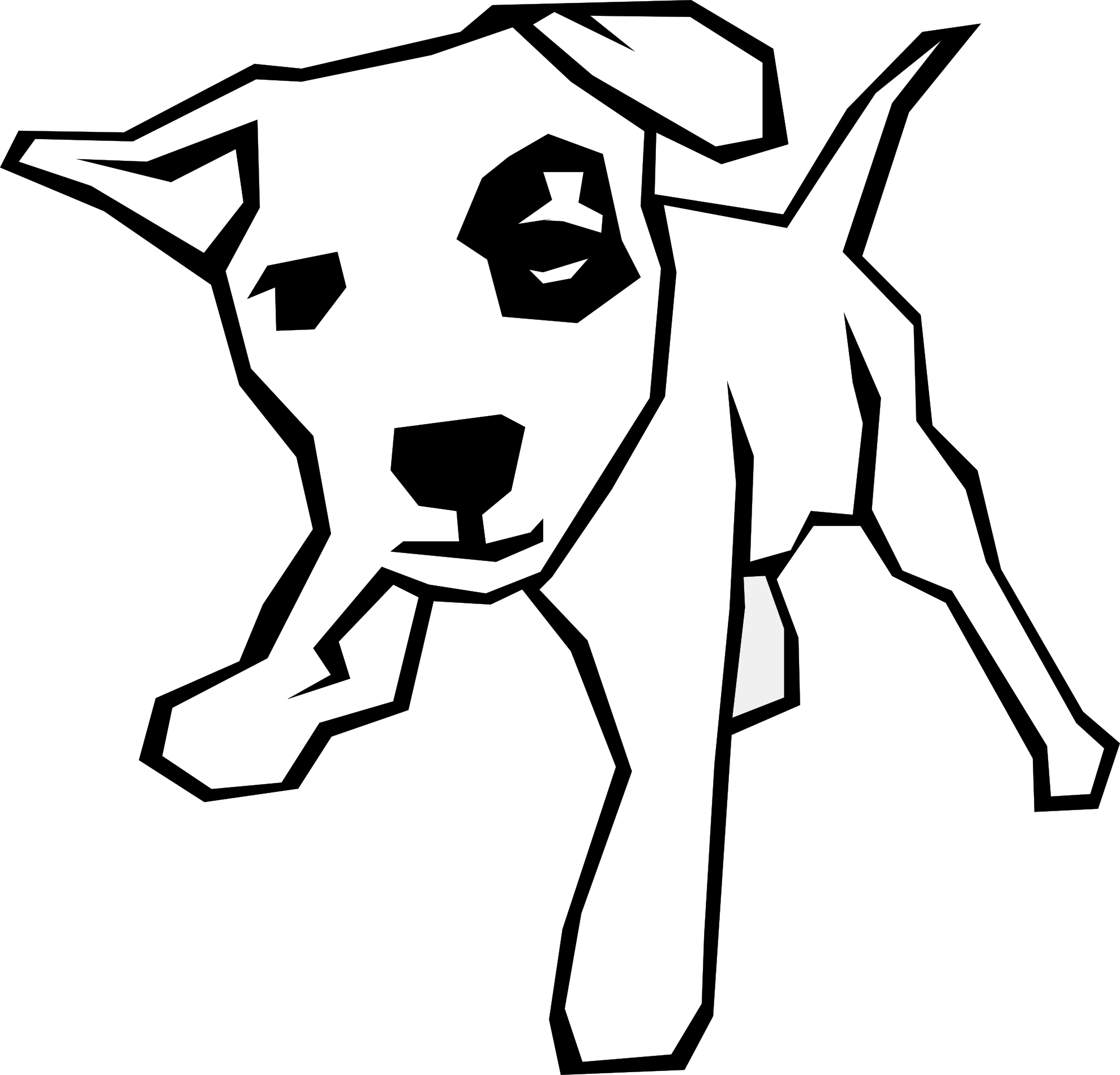 dog simple drawing 5 black white line art scalable vector graphics 