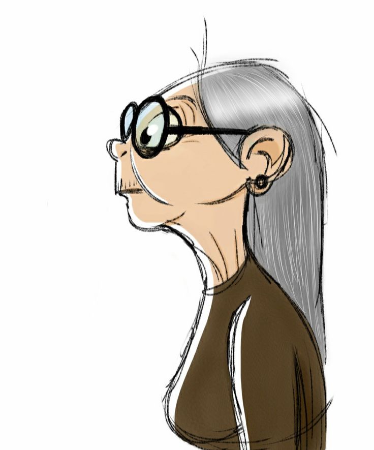Old lady sketch on iPad | Illustration | Clipart library