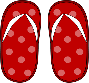 Red Polka Dot Flip Flops Clip Art - Red Polka Dot Flip Flops Image
