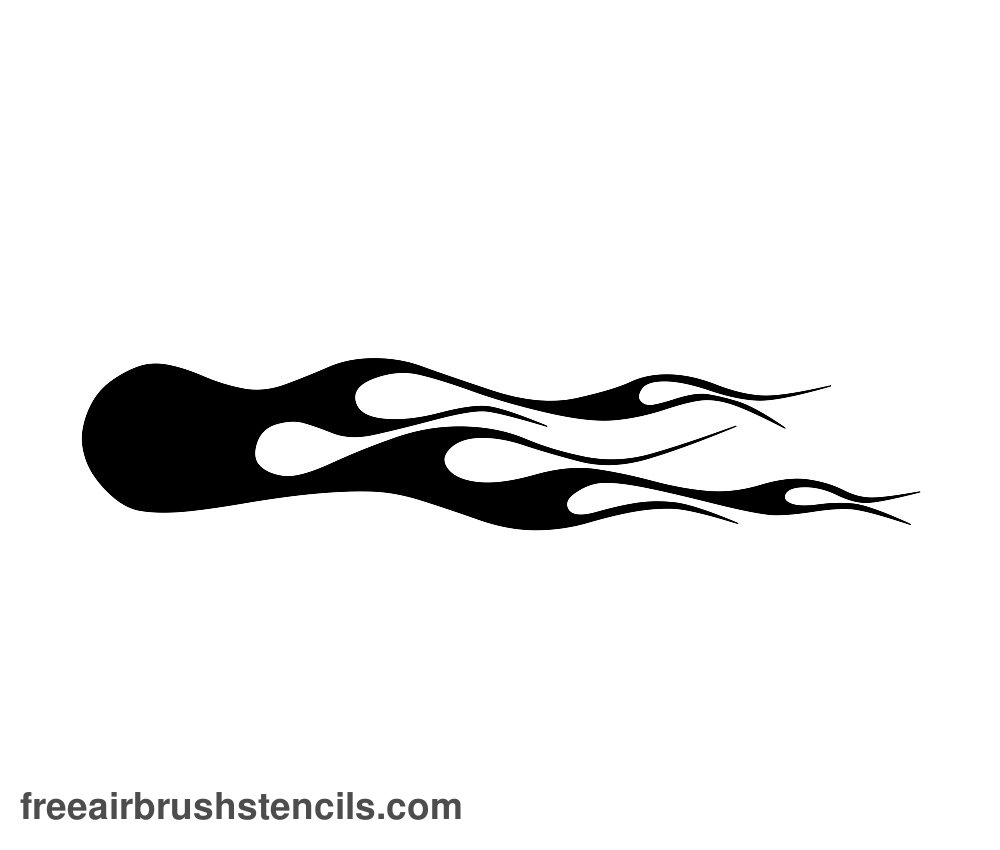 Free Flame Pattern #14 Airbrush Stencil 