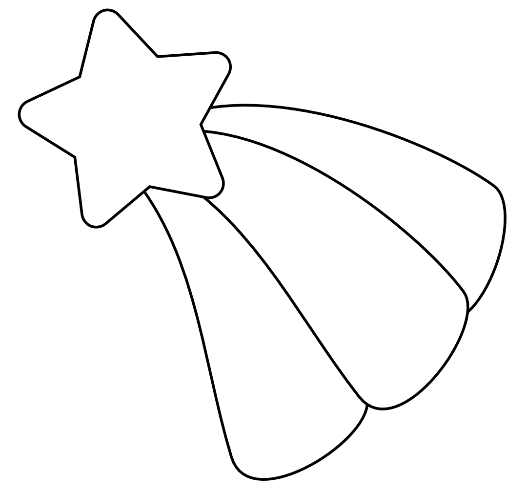Shooting Star Clip Art Outline | Clipart library - Free Clipart Images