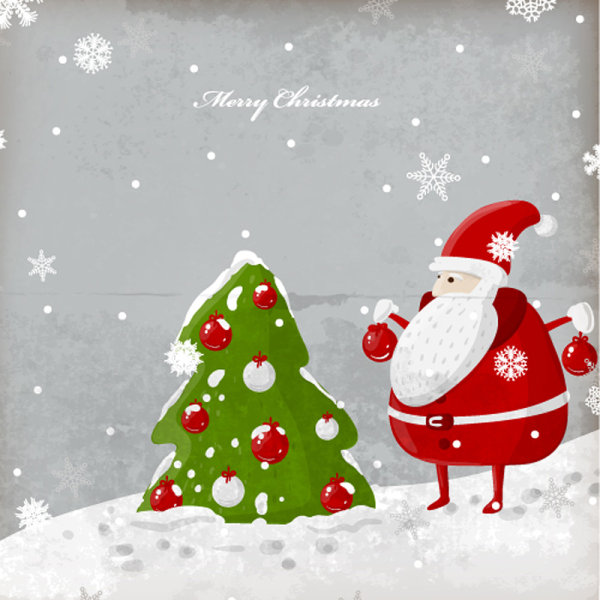 Download free: Santa Claus and Christmas tree vector | Download 