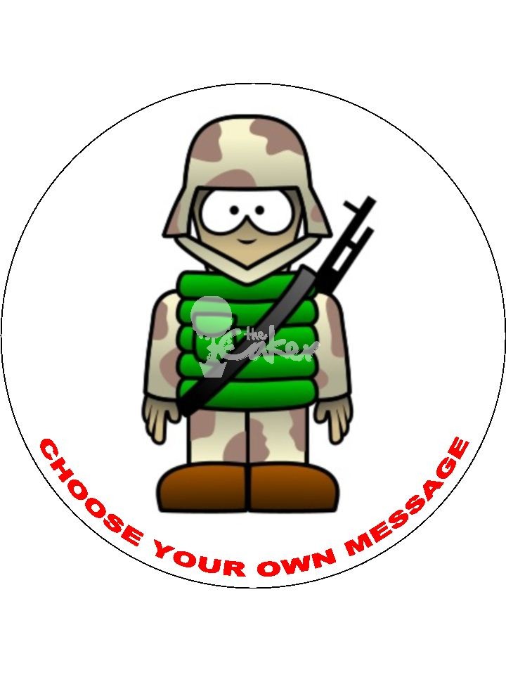 The Caker Army / Soldier Icing Cake  Cupcake Topper The Caker