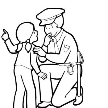 Pictures Police Women Save Kids Coloring For Kids - Police 