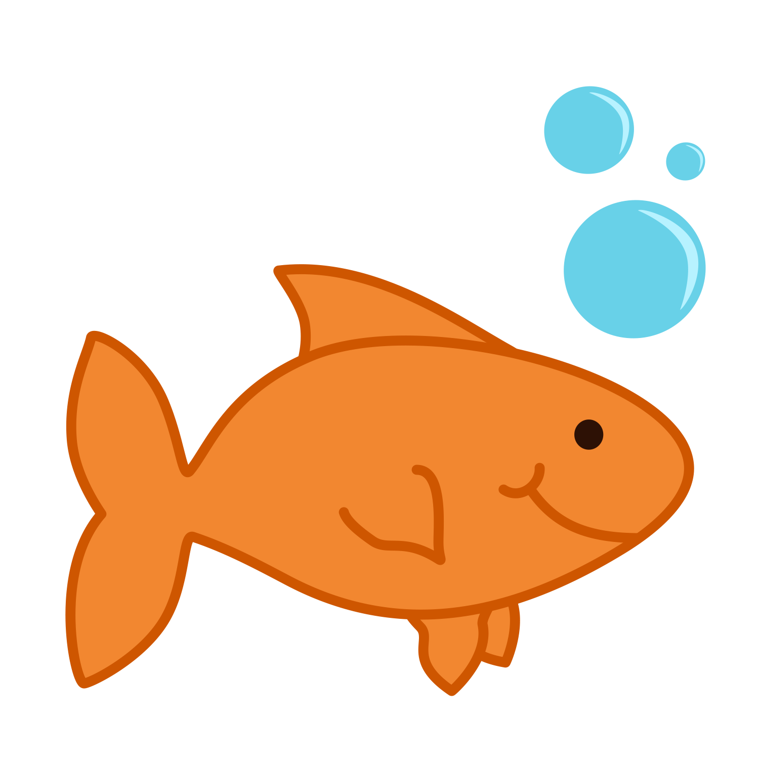 Goldfish Blank Card Printable and Free matching clip-art image 