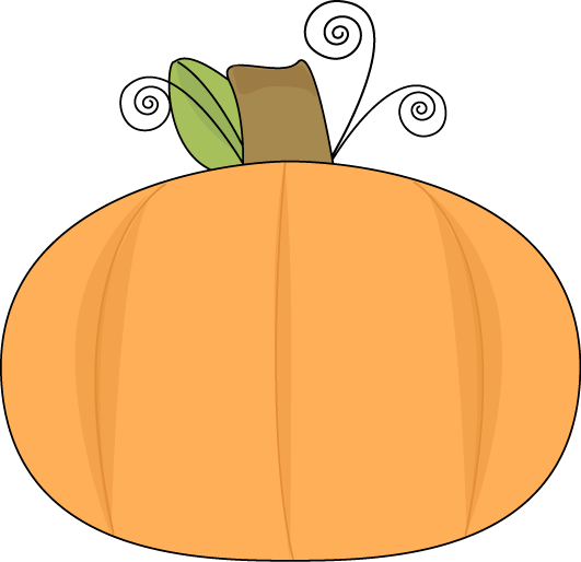 Pumpkin on a Swirly Vine Clip Art - Pumpkin on a Swirly Vine Image