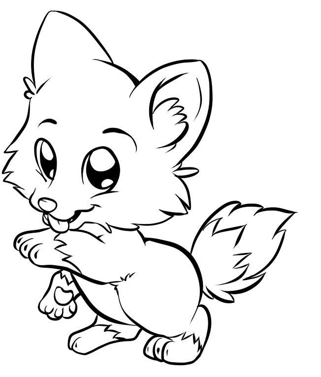 Cute Fox Coloring Page Images  Pictures - Becuo