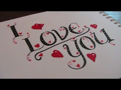 write cursive fancy letters - how to write I love you - YouTube