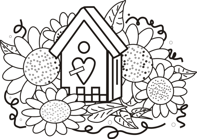 birdhouse coloring pages print