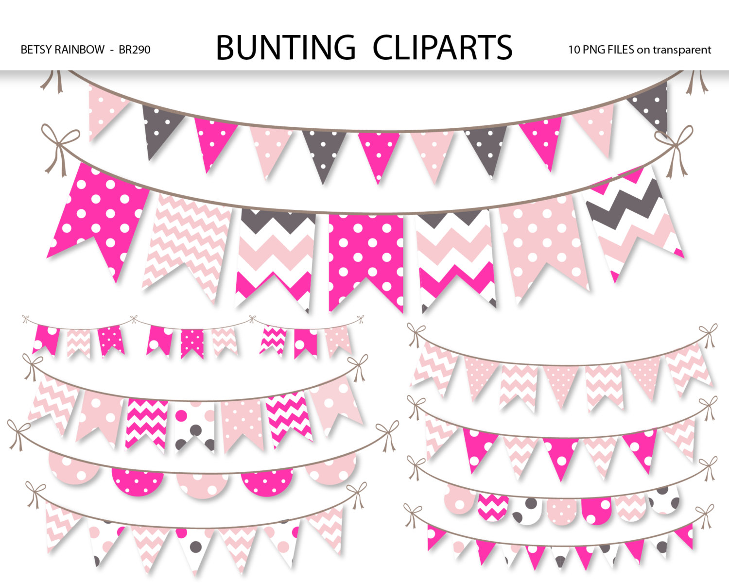 Popular items for clipart bunting 
