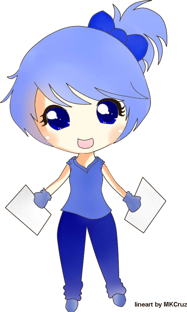 chibi girl blue colored::. by hikari-chan990 on Clipart library