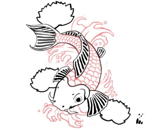 Koi fish drawings - Drawing Factory
