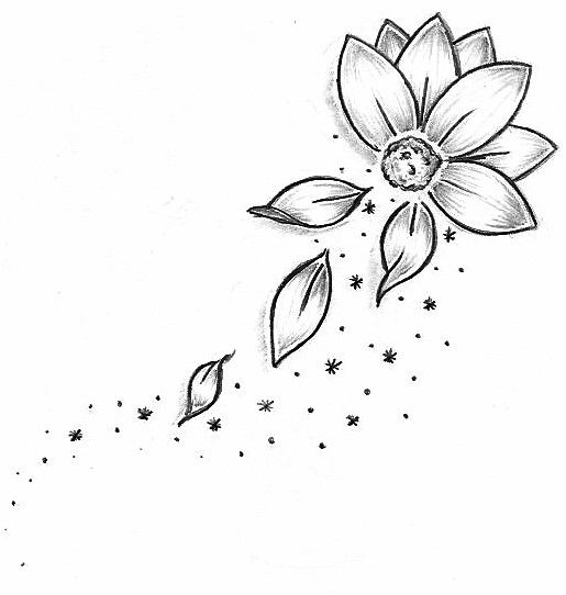 tattoo outlines of a flower - Clip Art Library