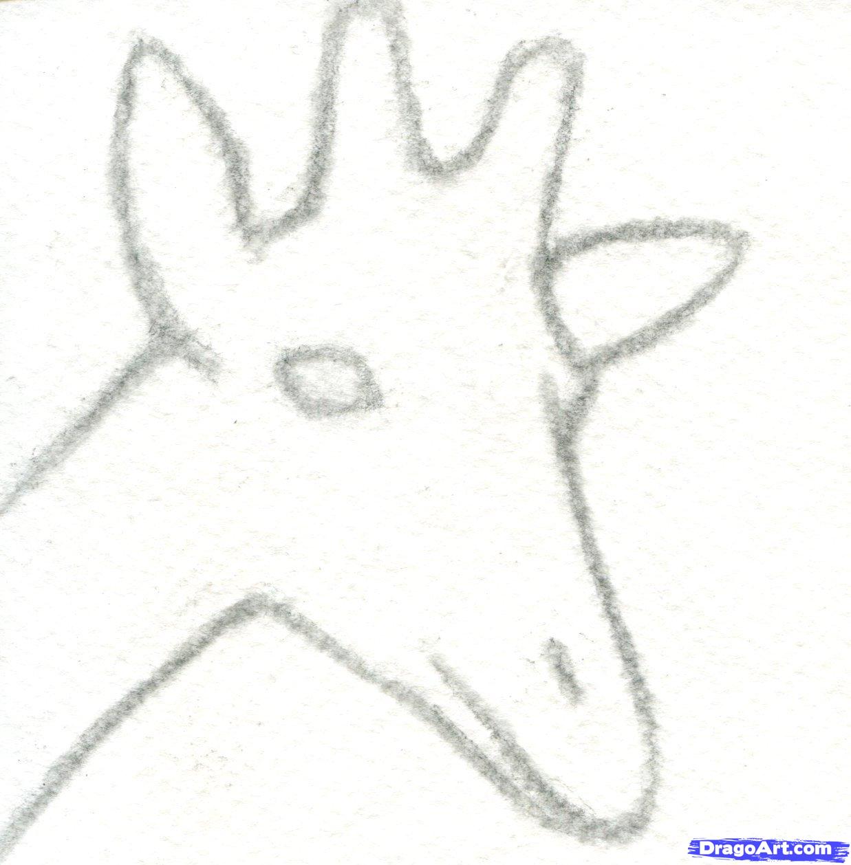 How to Draw a Giraffe Head, Step by Step, safari animals, Animals 