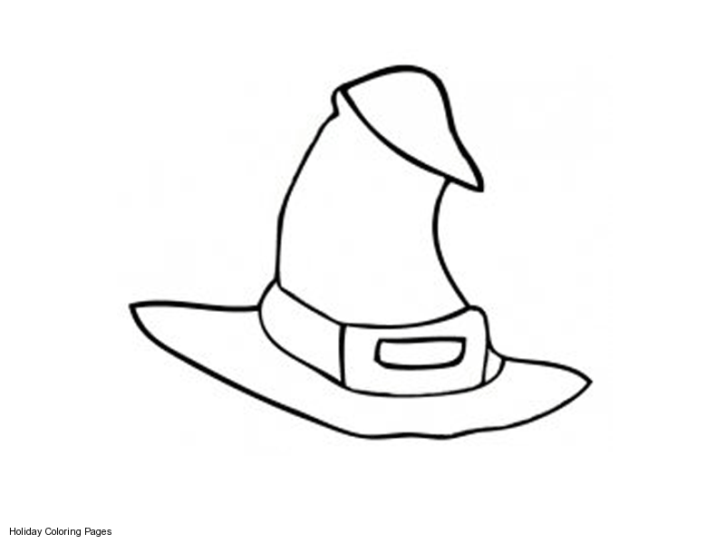 coloring page halloween witches hat - Clip Art Library