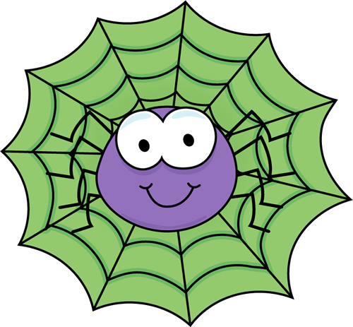 Spider in a Green Spider Web Clip Art - Spider in a Green Spider 
