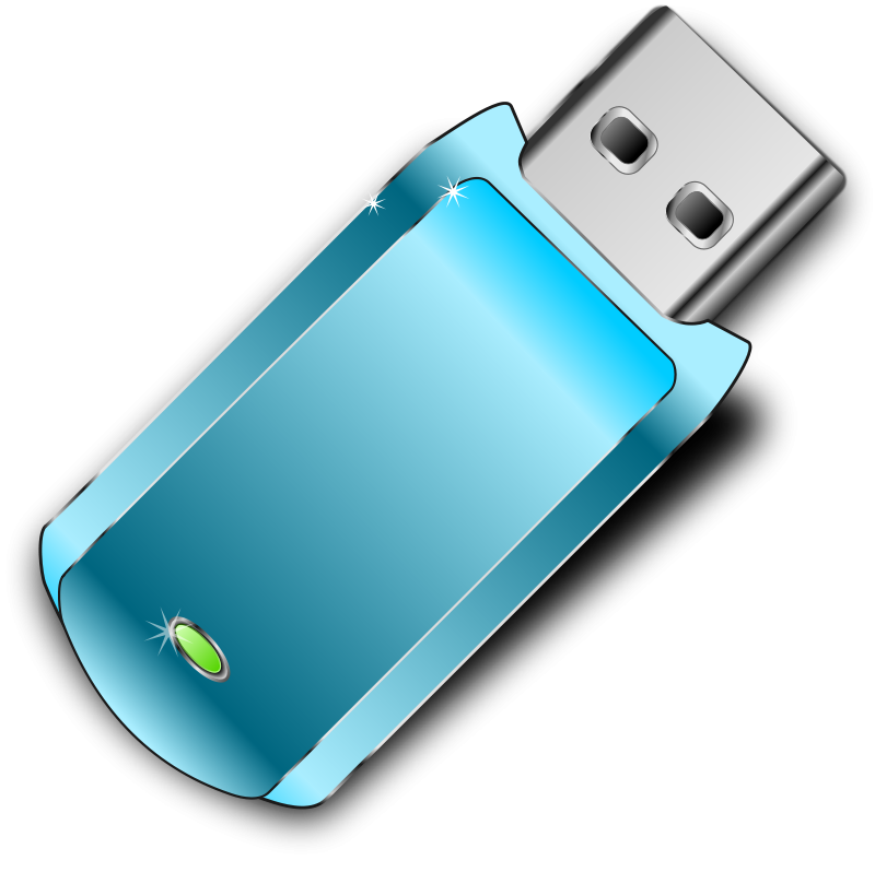 Free Blue USB Flash Drive Clip Art