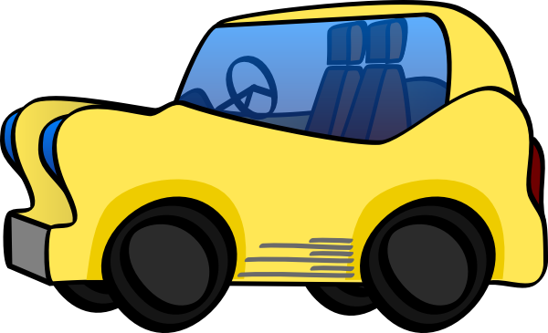 Yellow Cartoon Car clip art - vector clip art online, royalty free 